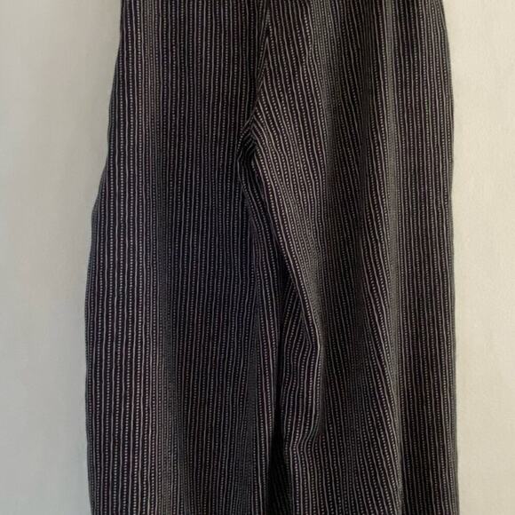 Max studio wide flared pants scrunch waist black white dots small with tie belt - Picture 3 of 7